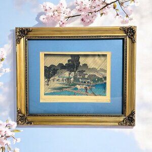 Shima Art Company Vintage Japanese Hiroshige 5x7 Woodblock Print 1930’s